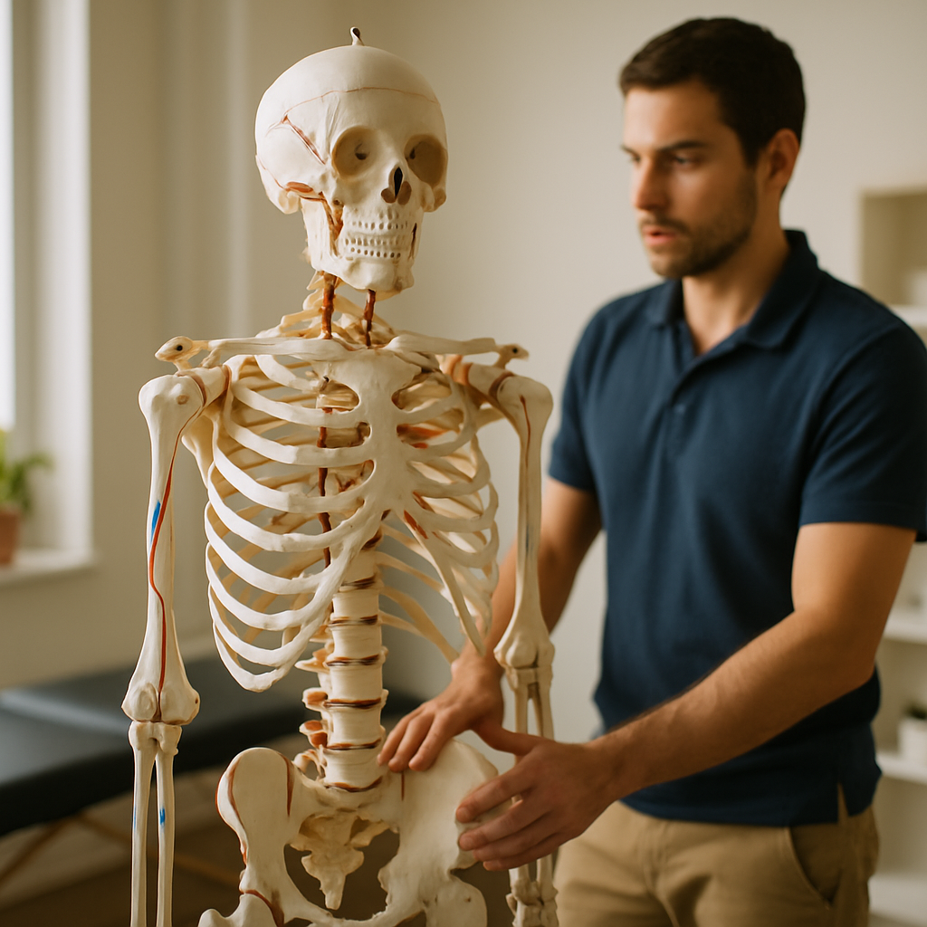 Modèle anatomique pour expliquer posture et mobilité en ostéopathie