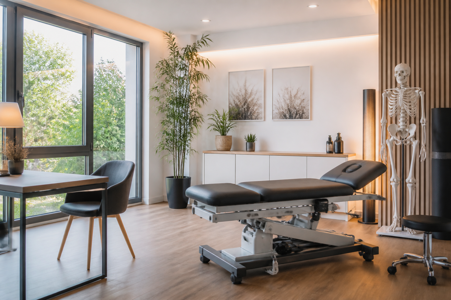 Cabinet d’ostéopathie lumineux à Vitry avec modèle anatomique