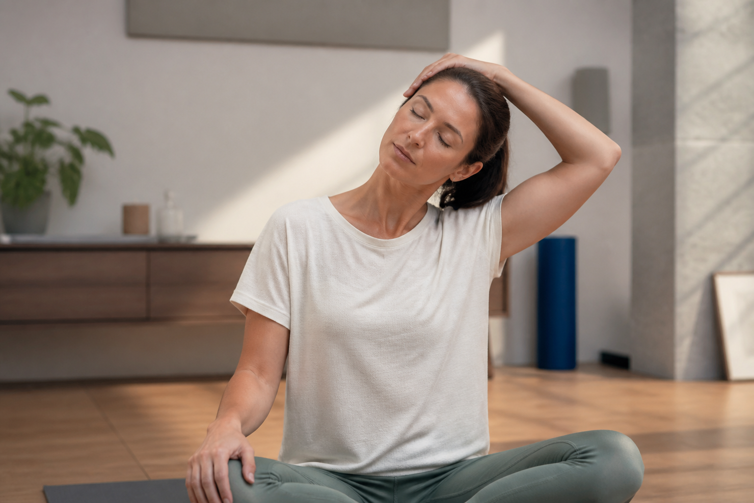 Exercice d'étirements doux pour la posture et mobilité