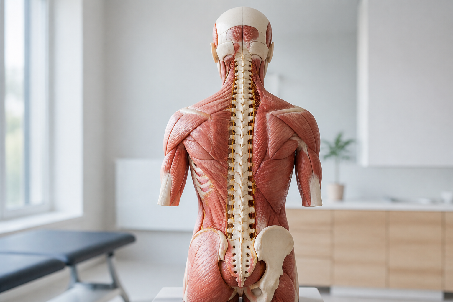Modèle anatomique de la colonne vertébrale et muscles