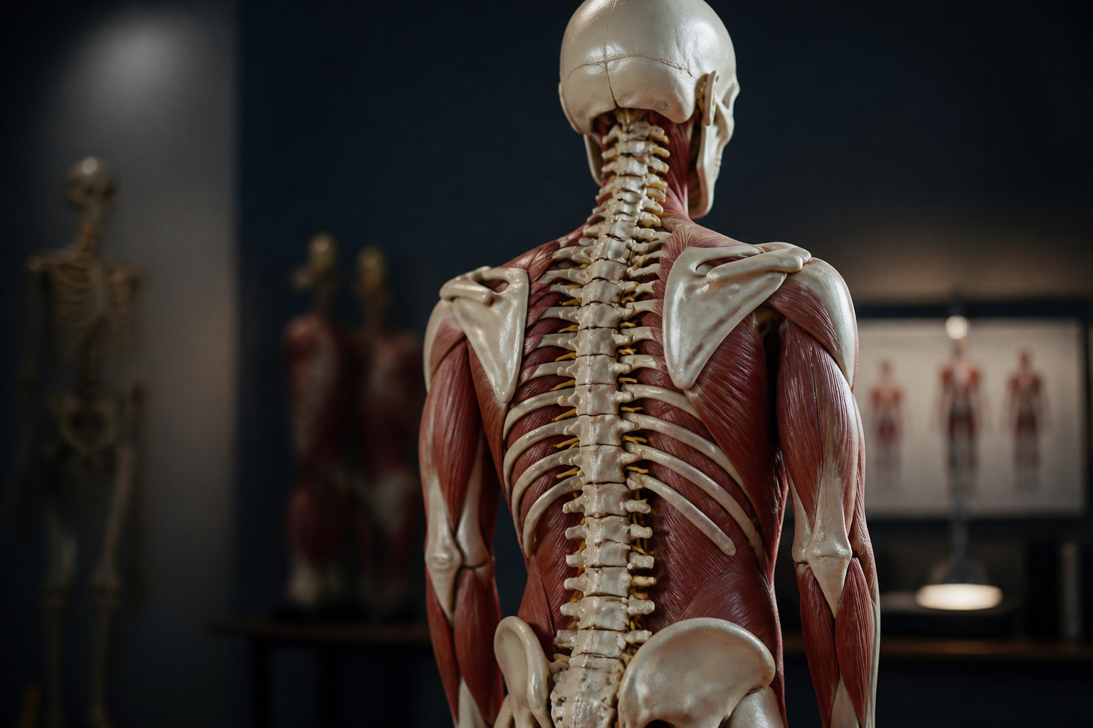 Modèle anatomique de la colonne vertébrale pour expliquer la posture