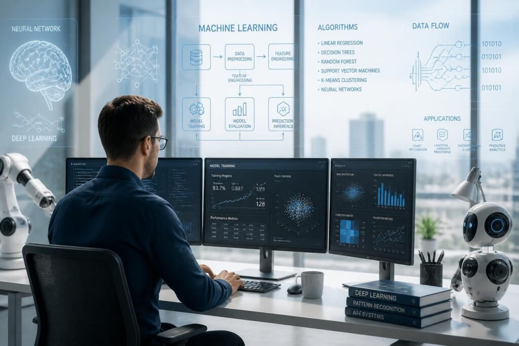 découvrez les fondamentaux de l'apprentissage automatique et explorez ses principales applications dans divers domaines pour maîtriser cette technologie clé de l'intelligence artificielle.