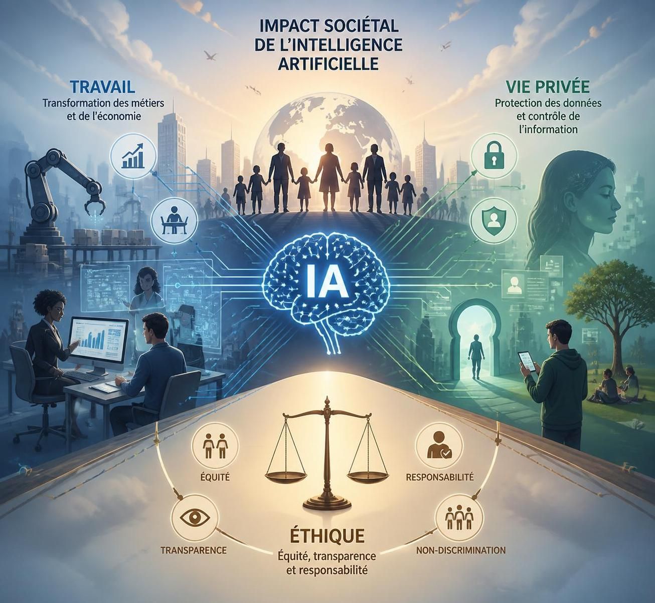 découvrez les applications variées de l'intelligence artificielle et analysez ses impacts sur la société, l'économie et les technologies.