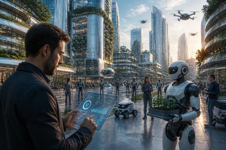 découvrez comment l'intelligence artificielle façonnera notre société en 2026 et comprenez son impact sur les technologies, l'économie et la vie quotidienne.