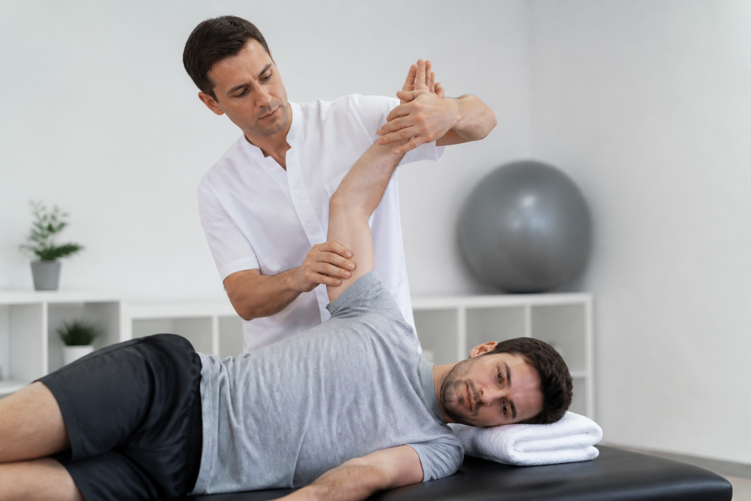 Etirement guidé en séance d'ostéopathie pour améliorer la posture